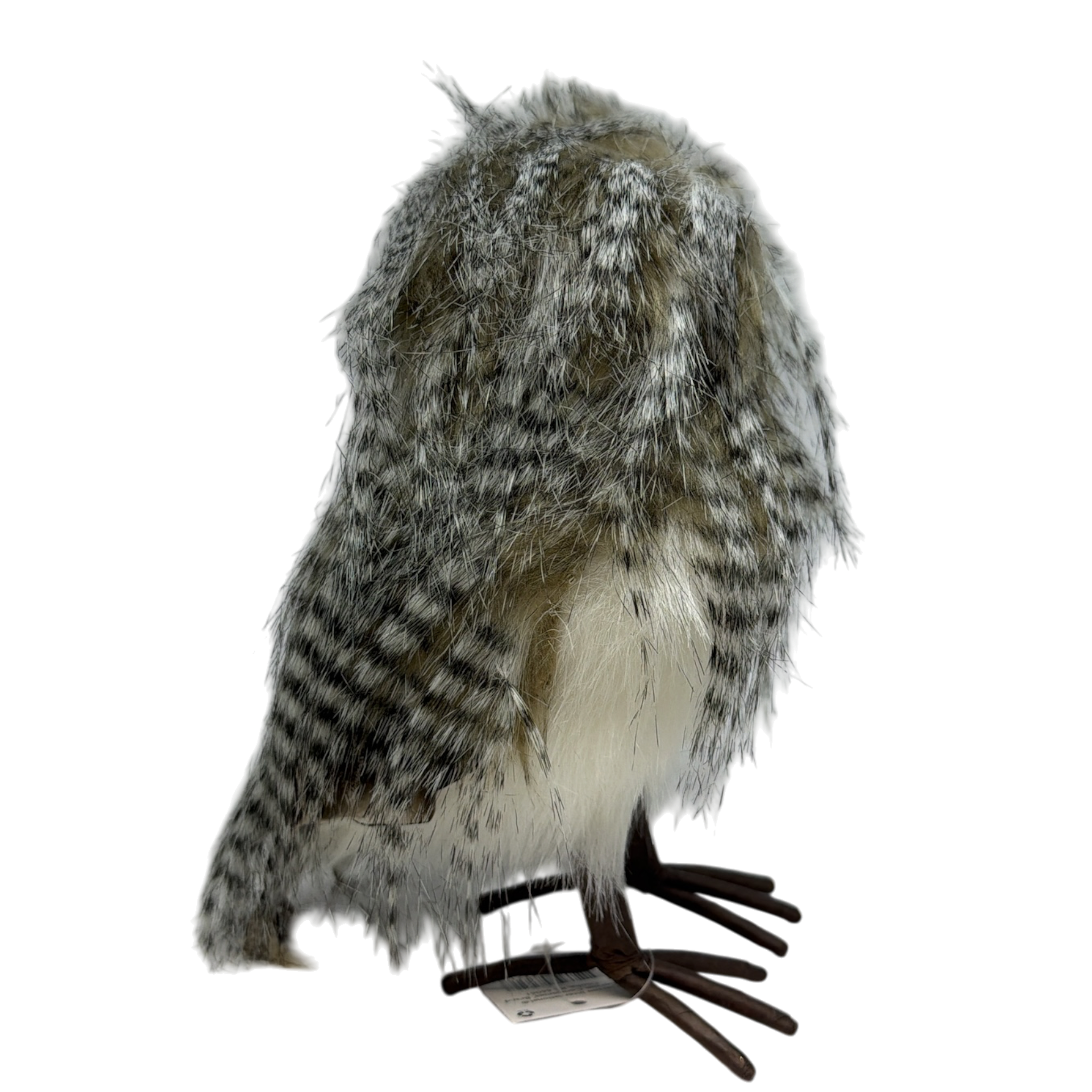 Faux Fur Owl Figurine Feathers Down