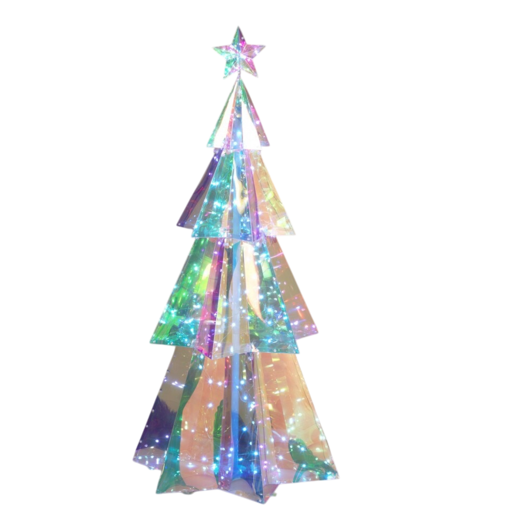 Lighted Holographic Holiday Tree with Remote Control - 4 Feet