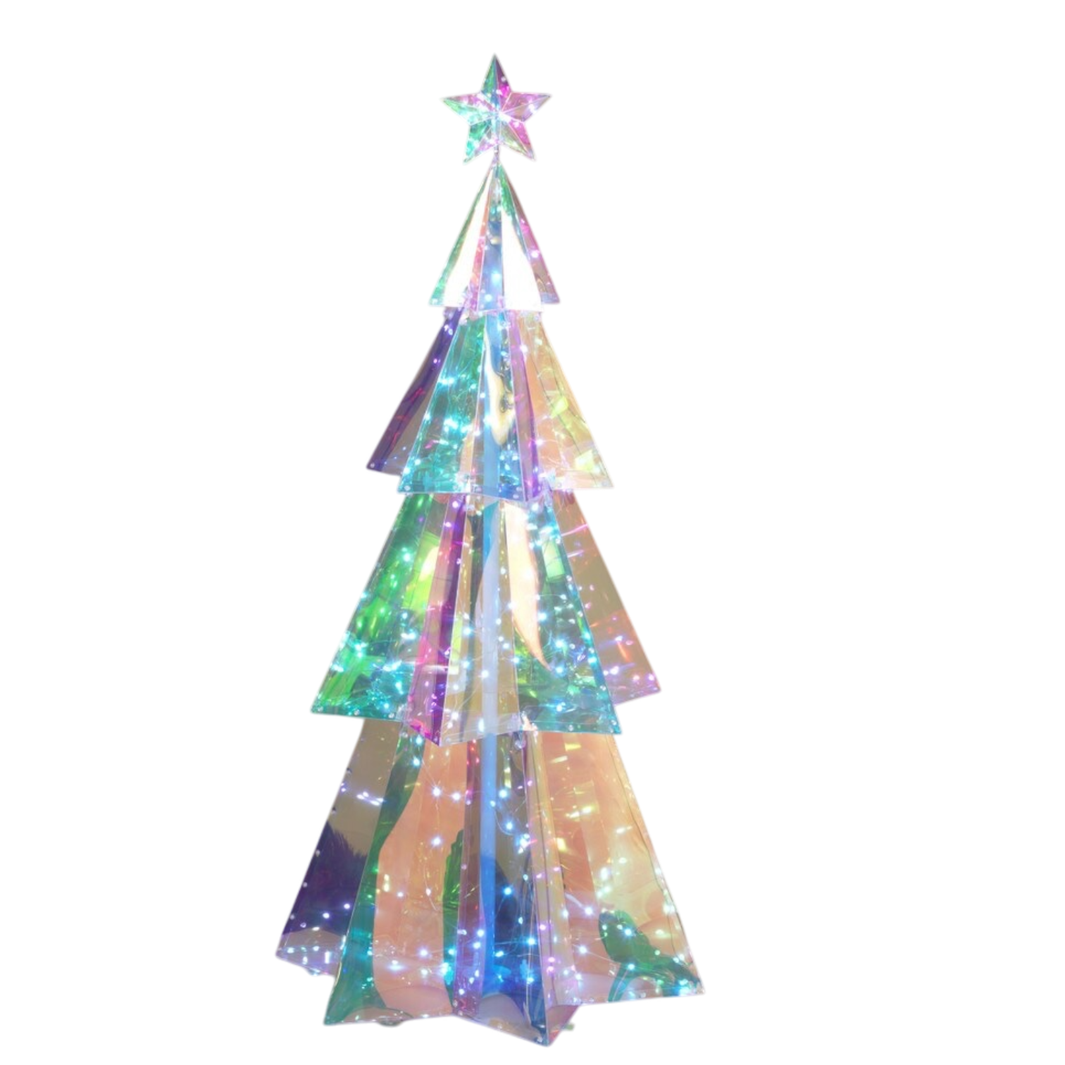 Lighted Holographic Holiday Tree with Remote Control - 4 Feet