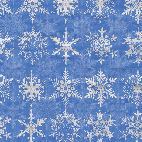 Snowfall-Blue Foil Gift Wrap - 30" X 6' Roll