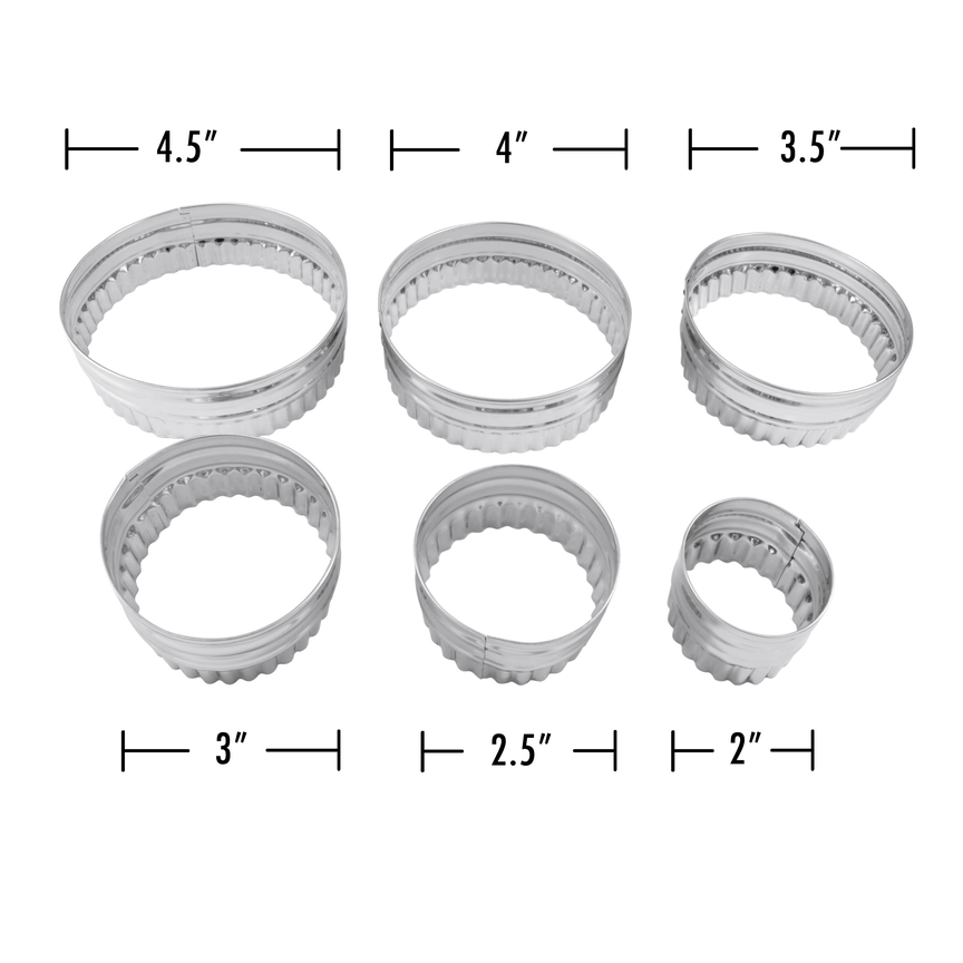 Double Sided Biscuit Cutter Stainless Steel 6 Piece Set