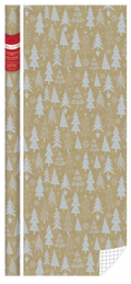 Foil Embossed Kraft Roll Wrap - 30" x 120" - Christmas Icons