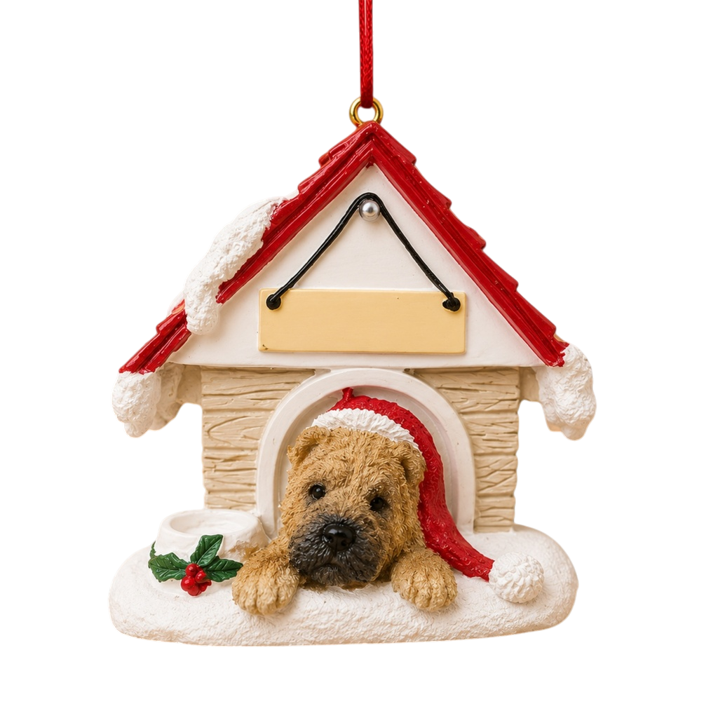 Ceramic Doghouse Ornament - Sharpei