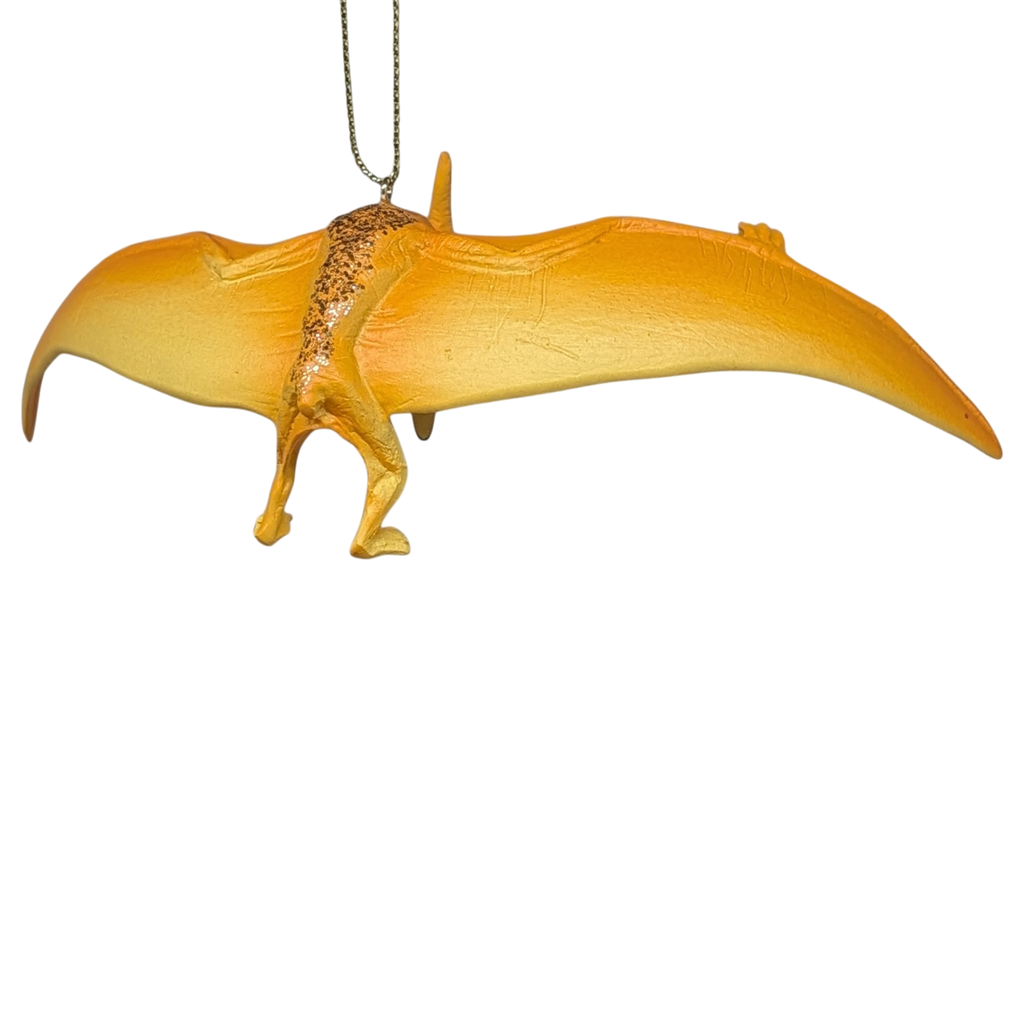 Yellow Pterodactyl Dinosaur Ornament