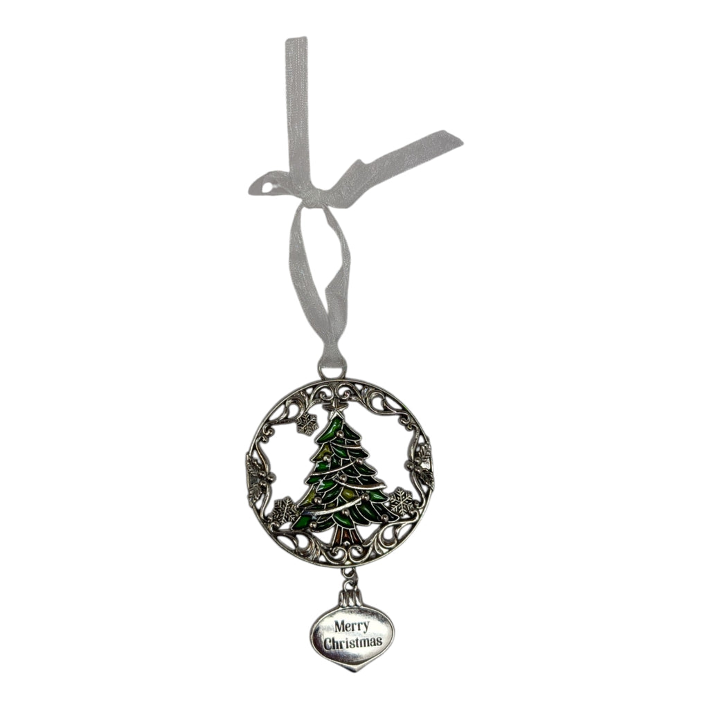 Merry Christmas Evergreen Tree - Colors of Christmas Ornament