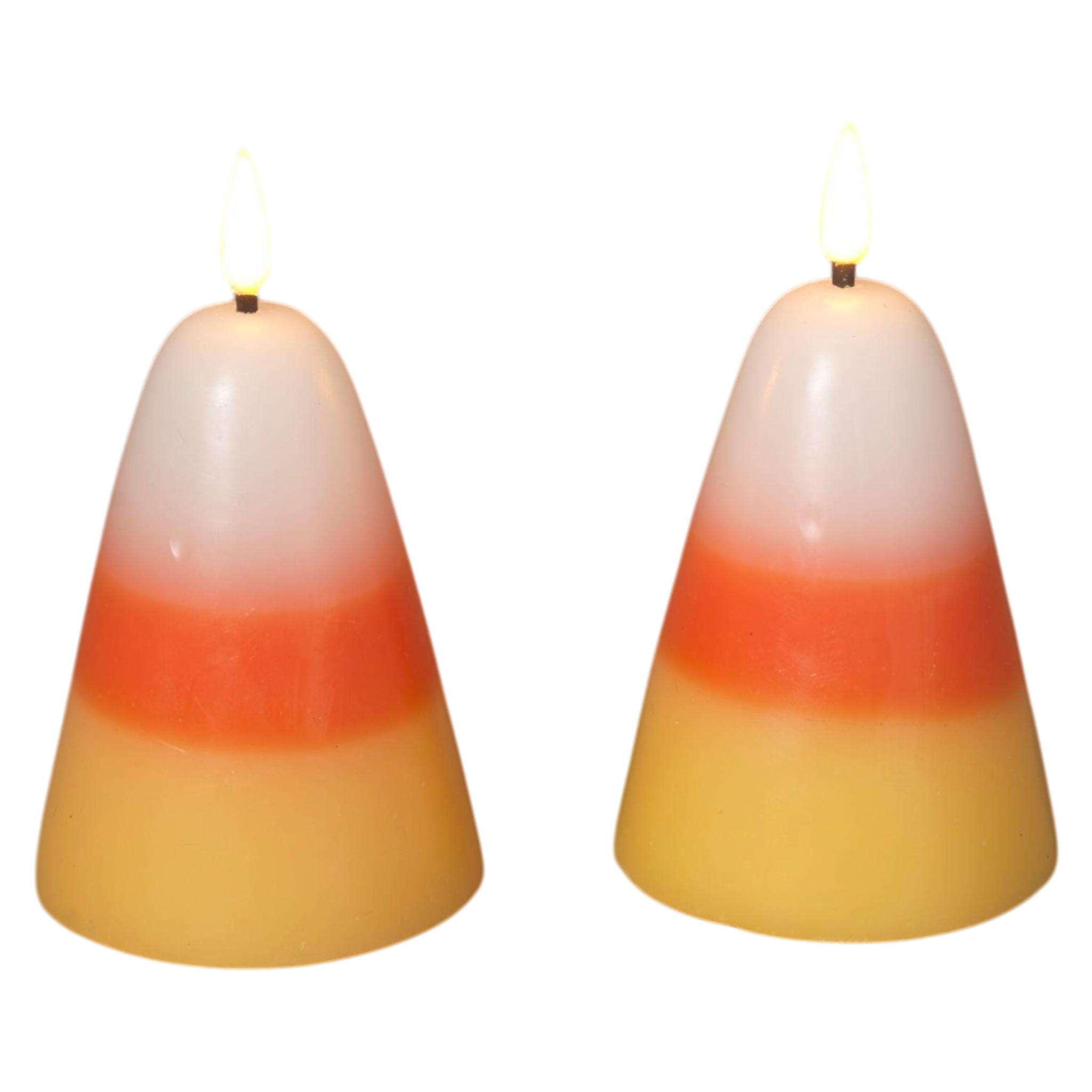 Candy Corn B/O Lighted Wax Candles - 2 Piece Set
