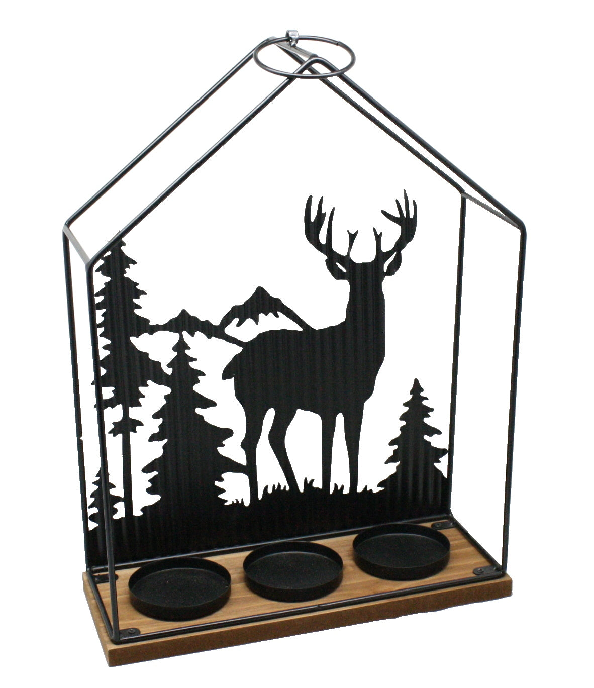 Woodland Silhouette Candleholder Lantern - Large