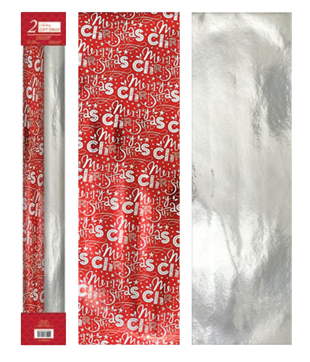Kraft Embossed Foil Roll Wrap 2 Pack - Handwriting Sentiments