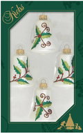 Holly And Berries 4 Pack - Silver - Bells