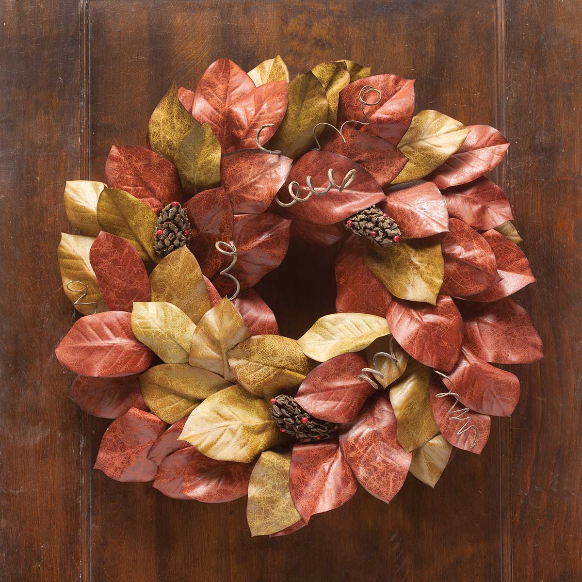 Burnished Magnolia Leaf Decor - 26" Wreath