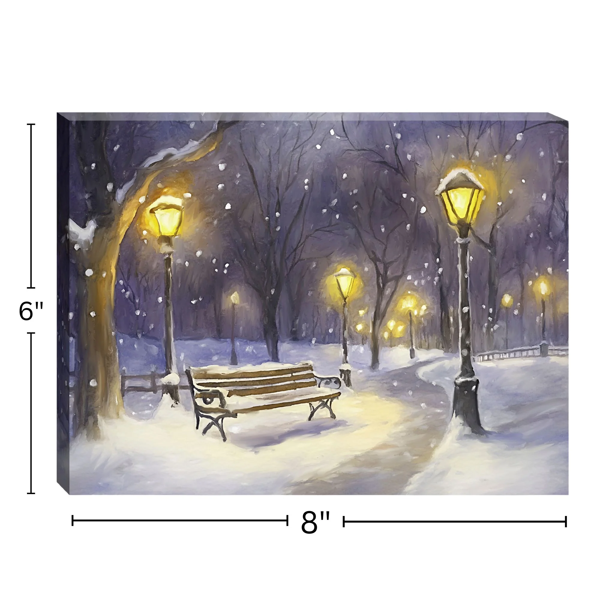 Lighted Easel Artwork - Park Bench Wonderland