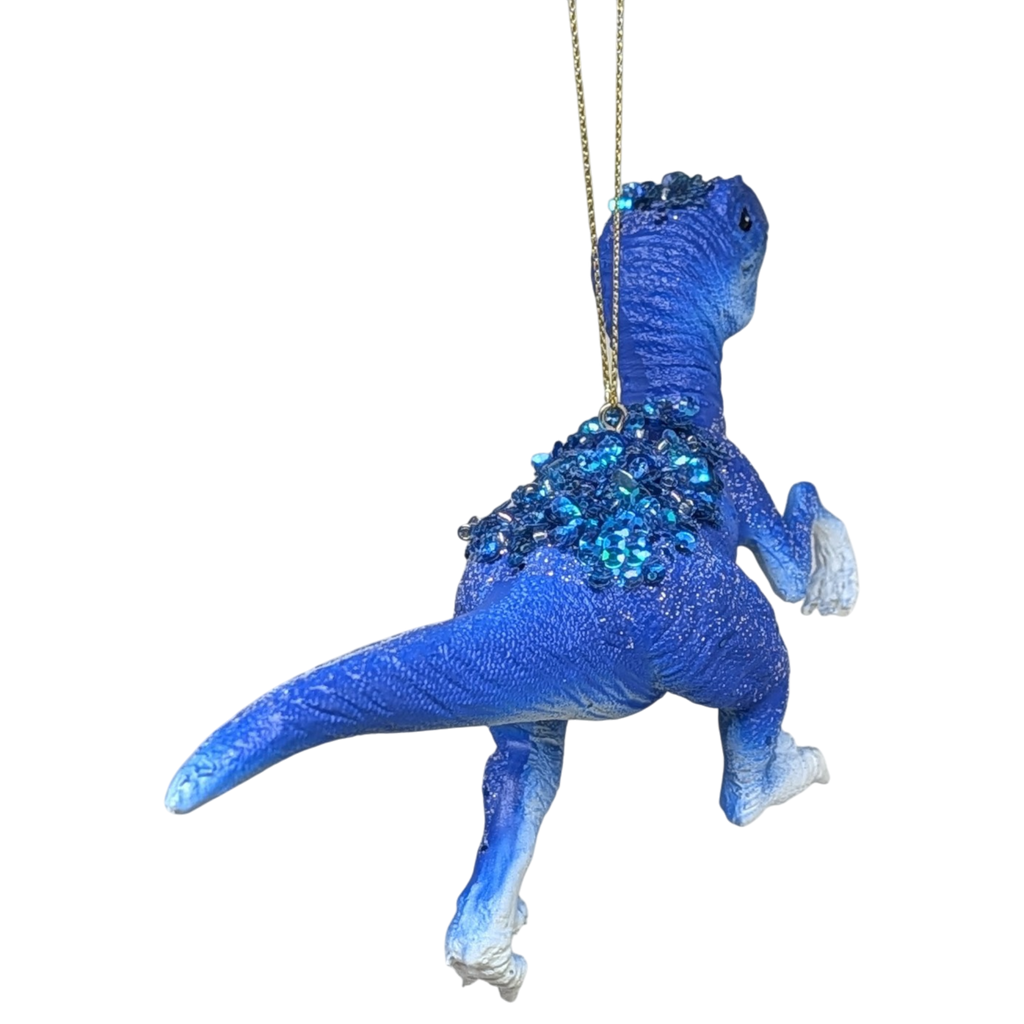 Blue Raptor Dinosaur Ornament