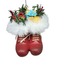 Filled Boots With Joy Ornament  - Red