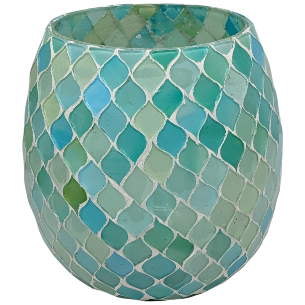 Luminescent Turquoise Gem: Statement Mosaic Lantern