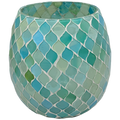 Luminescent Turquoise Gem: Statement Mosaic Lantern