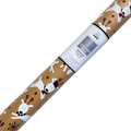 Kraft Foil Roll Wrap - 30" x 96" - Whimsical Reindeer