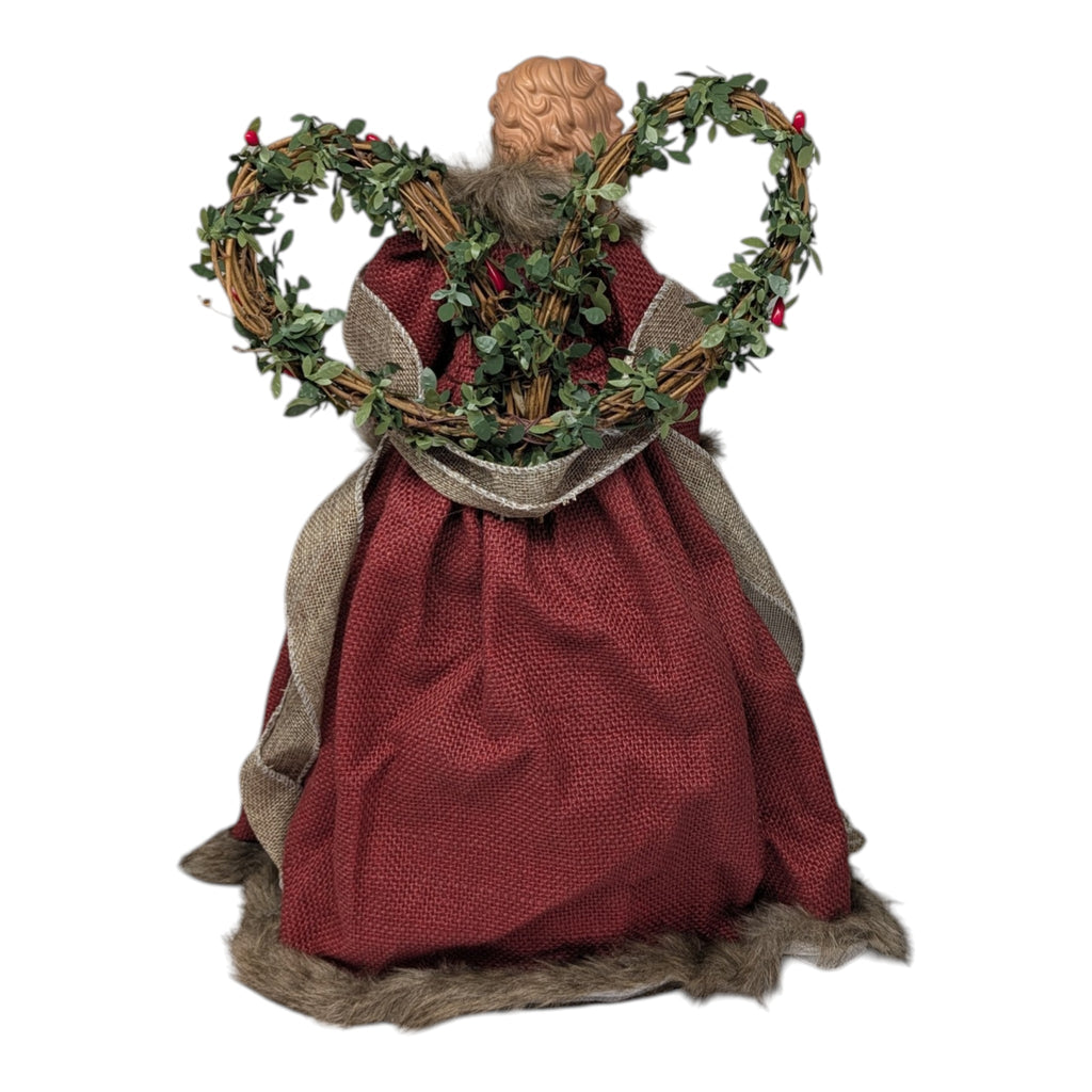 Red Homespun Angel Tree Topper