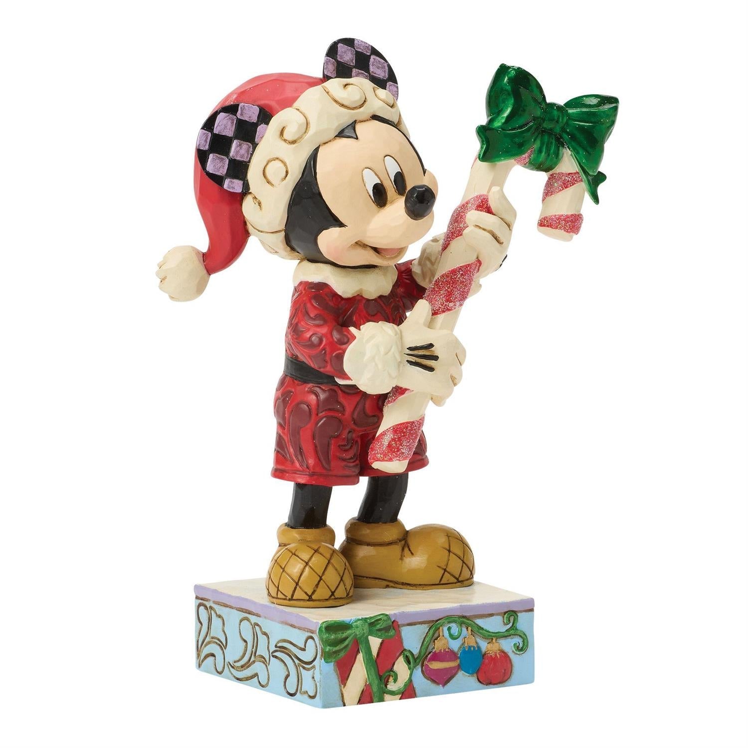 Mickey with Candy Cane Figurine – Disney Traditions