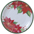 Festive Poinsettia Elegance: Holiday Melamine Serving Plate