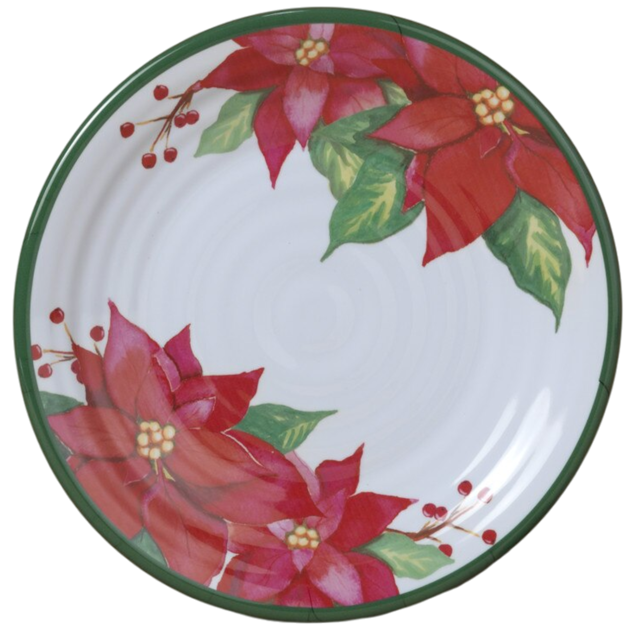 Festive Poinsettia Elegance: Holiday Melamine Serving Plate