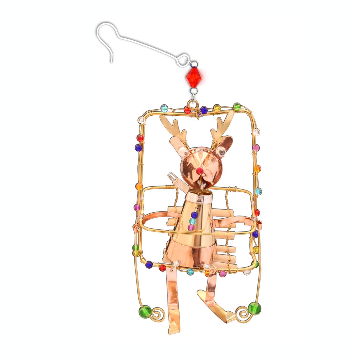 Ski Lift Reindeer Ornament