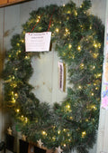 48 Inch Lighted Australian Pine Wreath - Warm White Lights