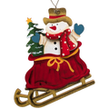 Kristof's Sleigh Ride Adventure: Hand-Painted Plywood Ornament