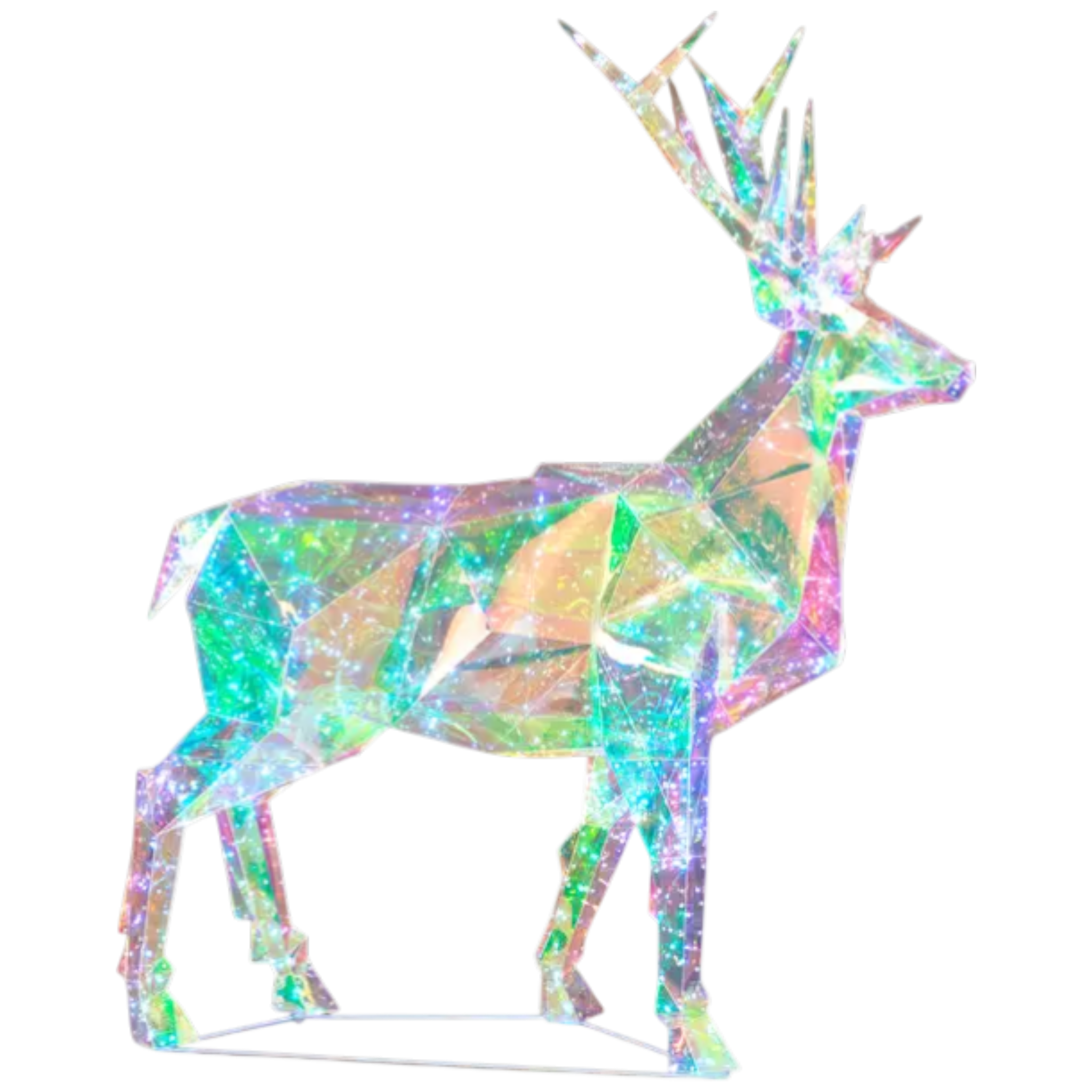 Outdoor Lighted Holographic Holiday Deer - 57 Inches tall