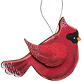 Scarlett's Cardinal Flight: Hand-Painted Plywood Ornament