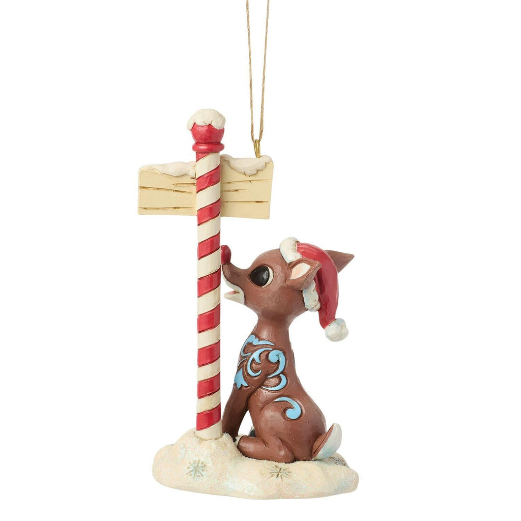 Rudolph by North Pole Sign Ornament
